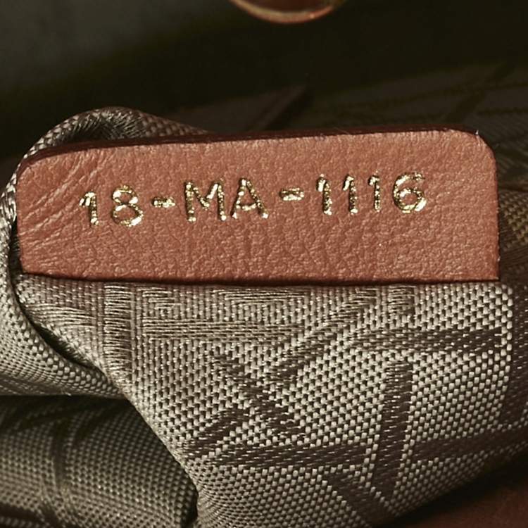 Pre Owned Dior Brown Cannage Leather Small Lady Dior Tote