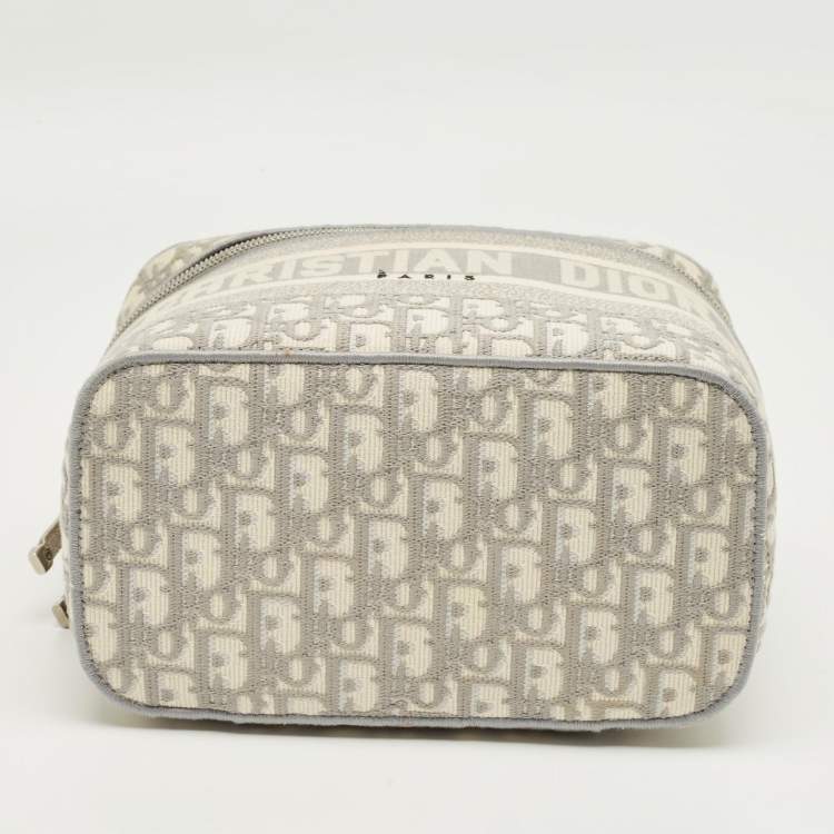 Pre Owned Dior Grey Oblique Canvas Diortravel Vanity Case