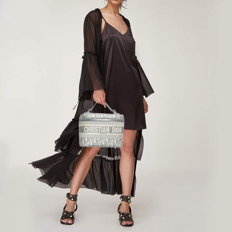 Pre Owned Dior Grey Oblique Canvas Diortravel Vanity Case