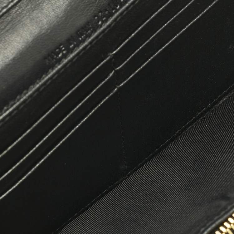 Pre Owned Dior Black Cannage Patent Leather Lady Dior Continental Wallet