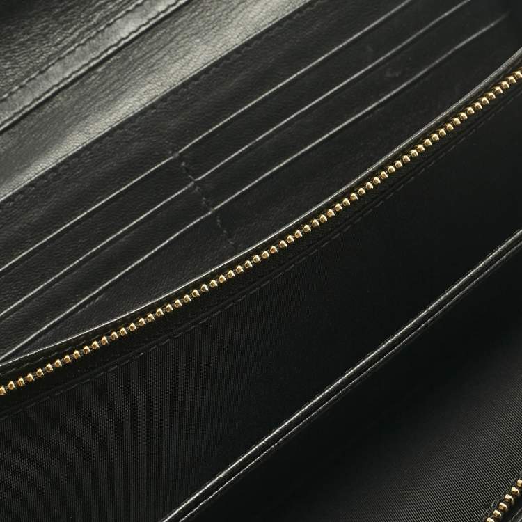 Pre Owned Dior Black Cannage Patent Leather Lady Dior Continental Wallet