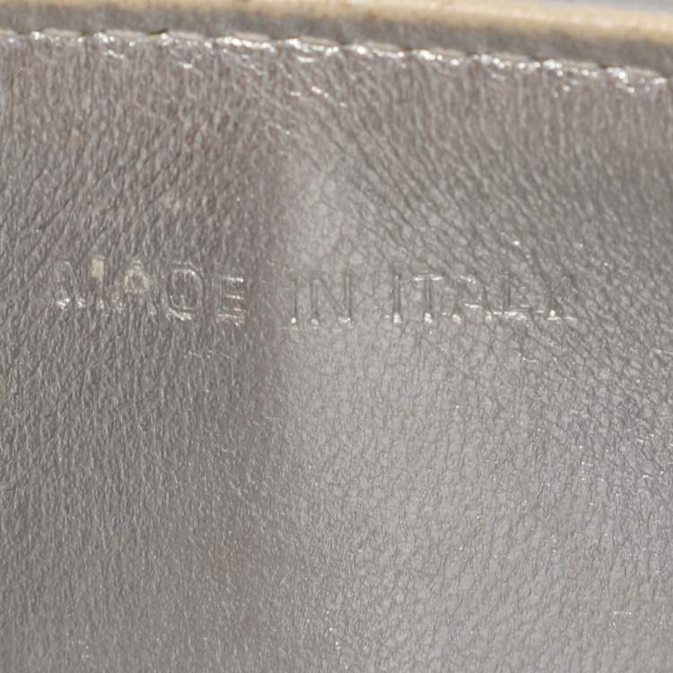 Pre Owned Dior Metallic Silver Leather Medium Diorever Bag