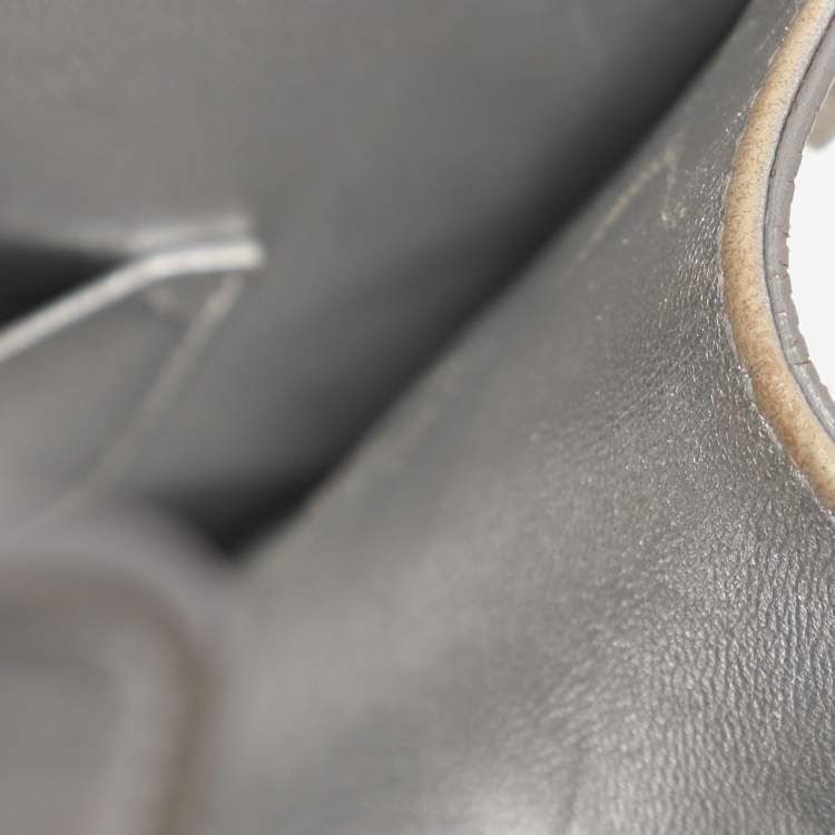 Pre Owned Dior Metallic Silver Leather Medium Diorever Bag