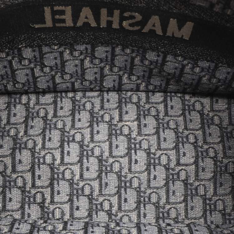 Pre Owned Dior Navy Blue Oblique Embroidered Canvas Medium Book Tote