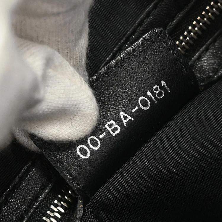 Pre Owned Christian Dior Black Lambskin Lady Dior Cannage Tote Handbag