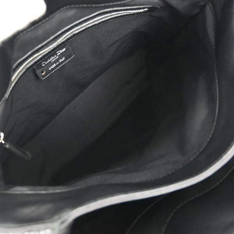 Pre Owned Christian Dior Black Lambskin Lady Dior Cannage Tote Handbag