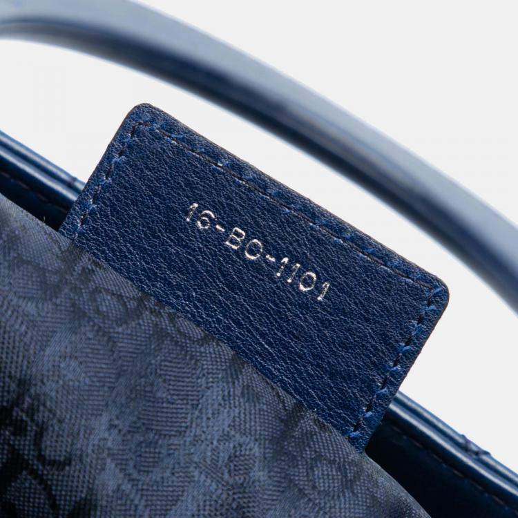 Pre Owned Dior Blue Large Lambskin Cannage Lady Dior