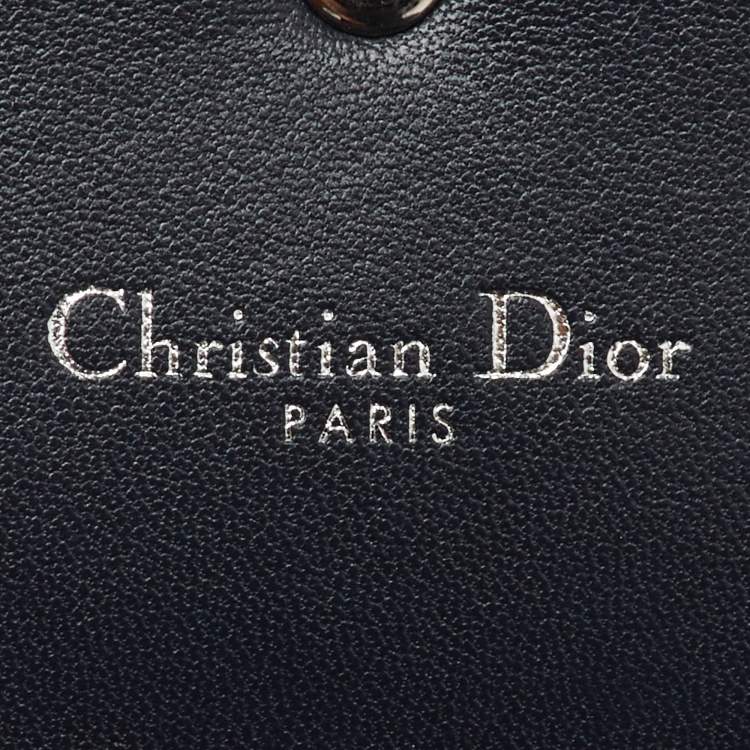 Pre Owned Dior Red Micro Cannage Patent Leather Diorama Trifold Wallet