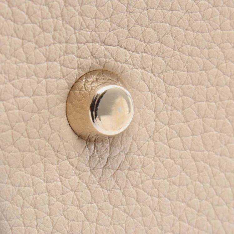 Pre Owned Christian Dior Dior Lady D-Sire Large Handbag Leather Beige