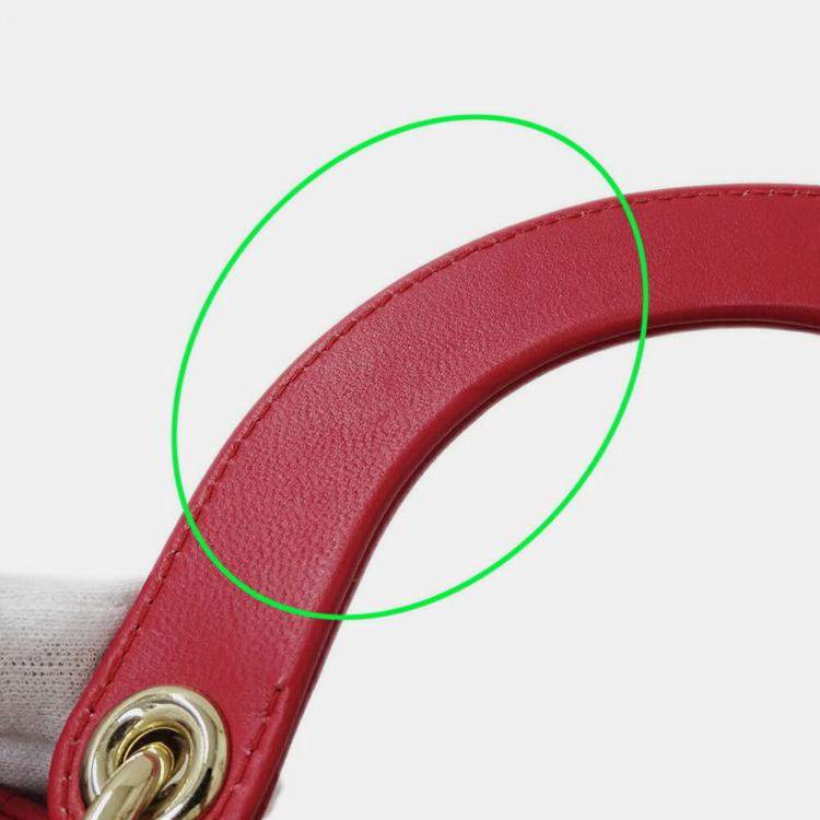 Pre Owned Christian Dior Dior Lady Small Leather Handbag Pink And Red