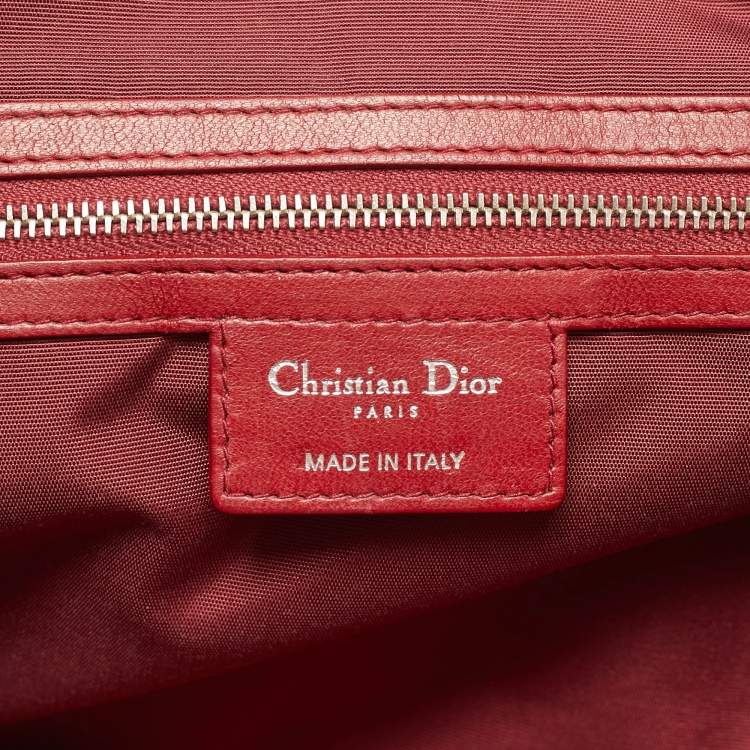 Pre Owned Dior Red Cannage Leather Granville Tote