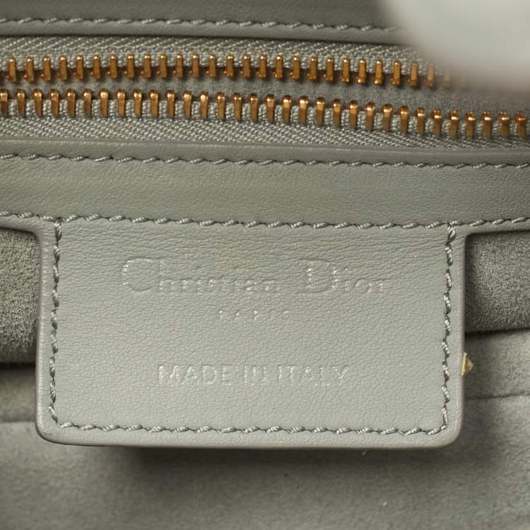 Pre Owned Dior Grey Leather Saddle Bag