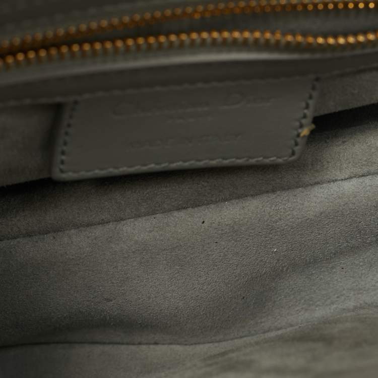 Pre Owned Dior Grey Leather Saddle Bag