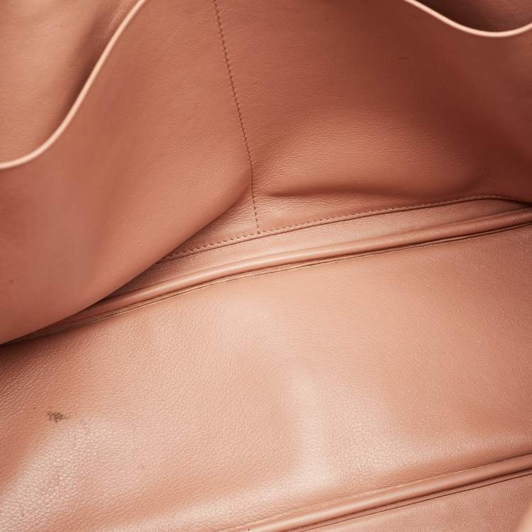 Pre Owned Dior Orange Leather Large Diorissimo Shopper Tote