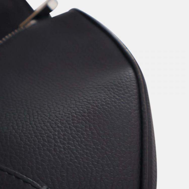 Pre Owned Dior Navy Blue Grained Calfskin Saddle Crossbody