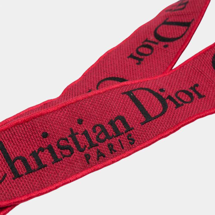 Pre Owned Dior Red Medium Embroidered Velvet Roses Lady D Lite