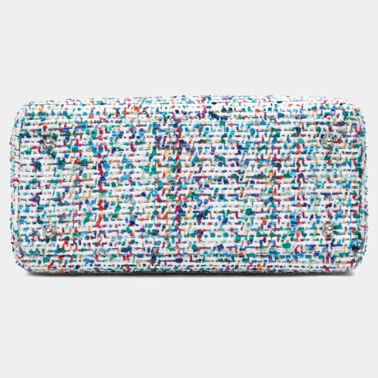 Pre Owned Dior Blue Medium Tweed Lady Dior