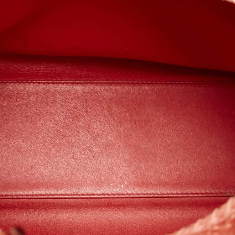 Pre Owned Dior Red Python Large Lady Dior Tote