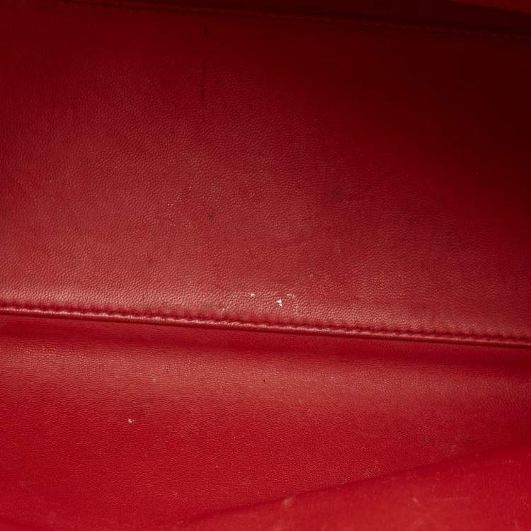 Pre Owned Dior Red Python Large Lady Dior Tote