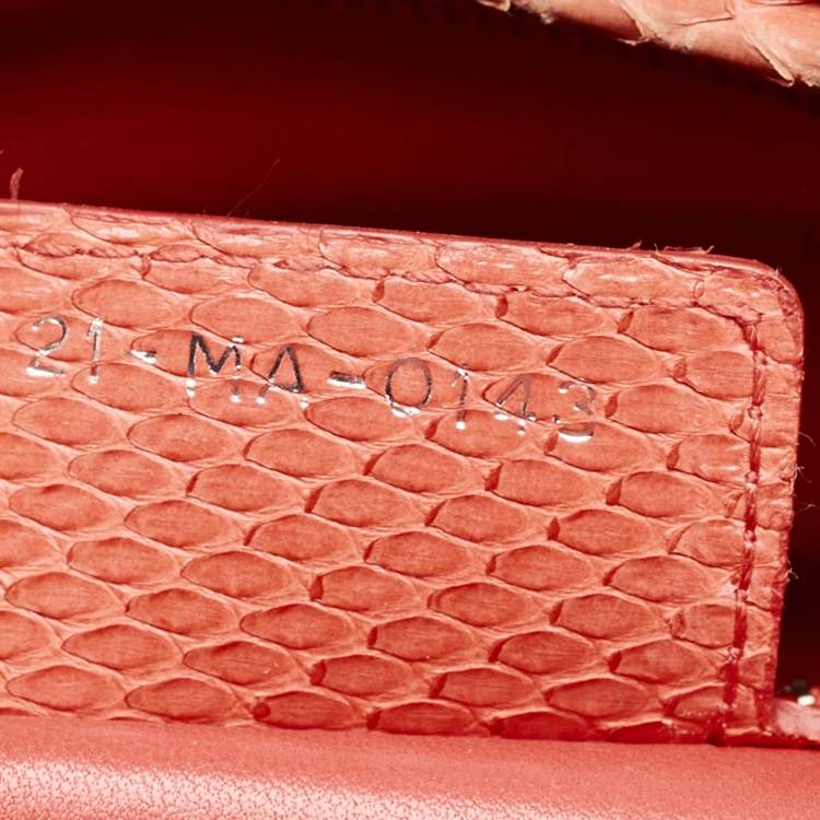 Pre Owned Dior Red Python Large Lady Dior Tote