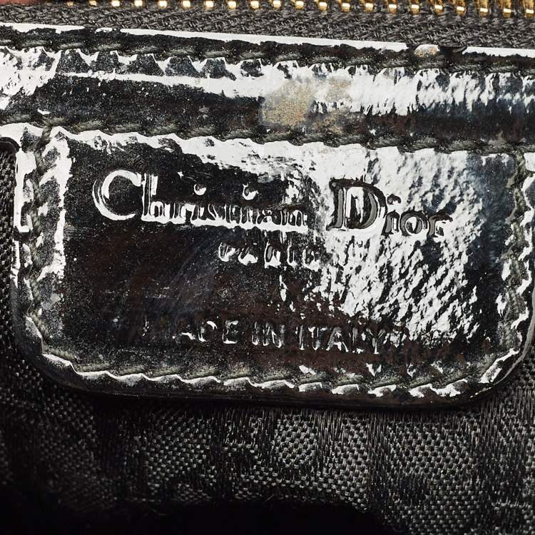 Pre Owned Dior Black Cannage Patent Leather Large Lady Dior Tote