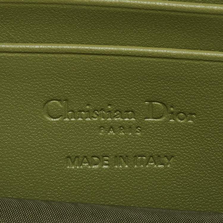 Pre Owned Dior Olive Green Cannage Leather Lady Dior Call'in Dior Phone Holder