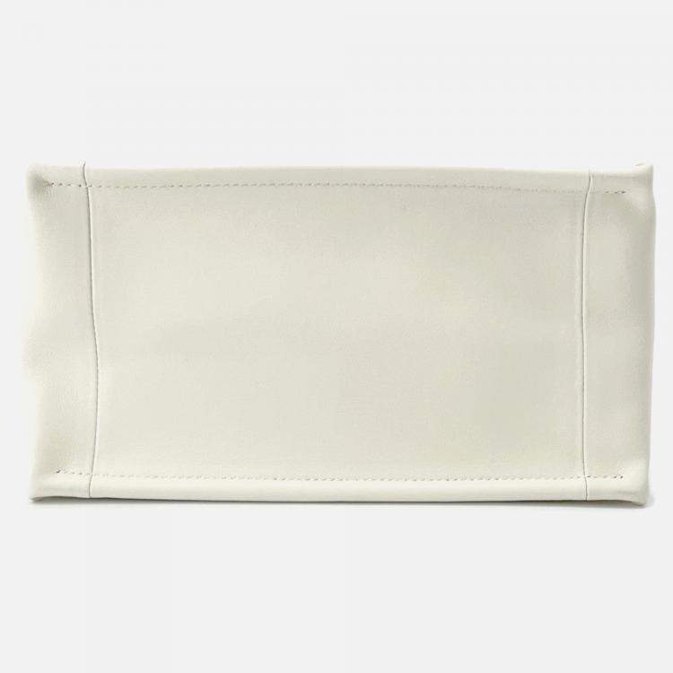 Pre Owned Dior Macrocannage Book Tote Latte White Calf Leather Size Small