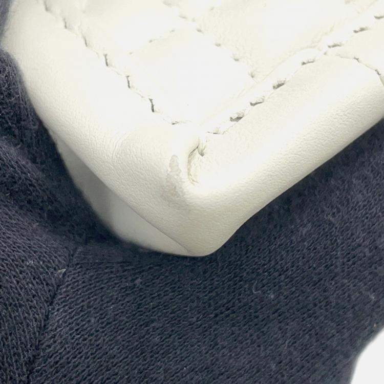 Pre Owned Dior Macrocannage Book Tote Latte White Calf Leather Size Small