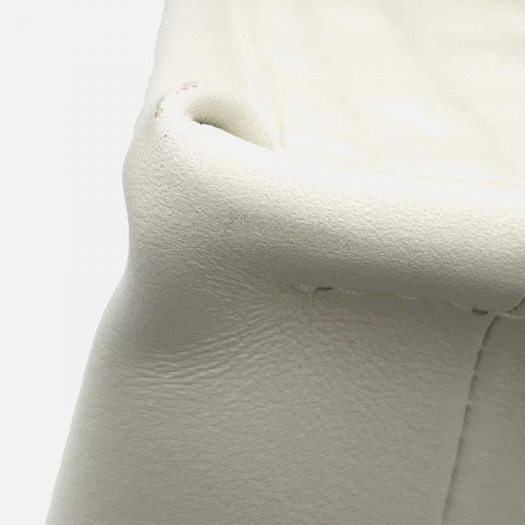 Pre Owned Dior Macrocannage Book Tote Latte White Calf Leather Size Small