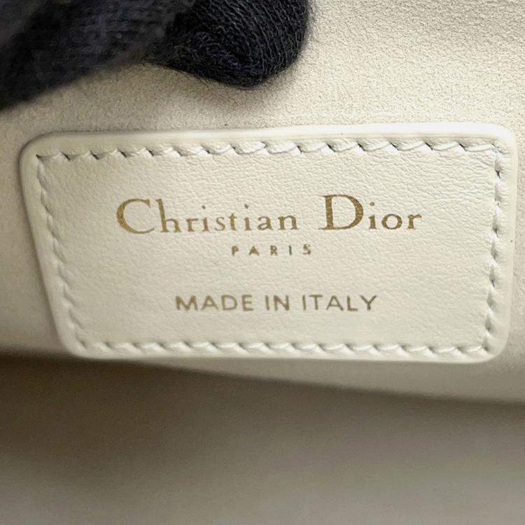 Pre Owned Dior Macrocannage Book Tote Latte White Calf Leather Size Small