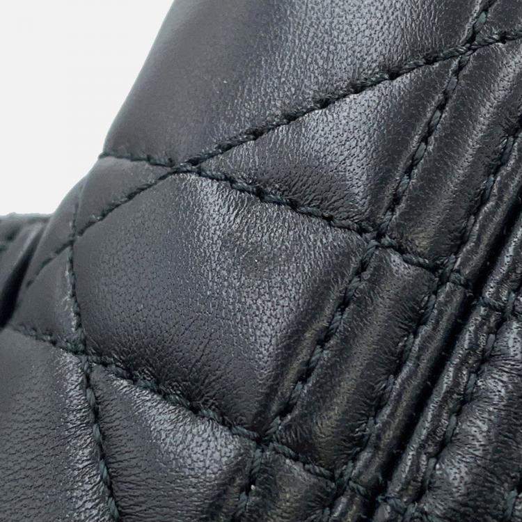 Pre Owned Dior Macrocannage Caro Backpack Black Lambskin Size Small