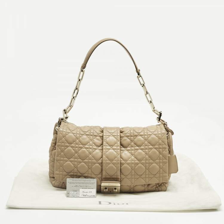 Pre Owned Dior Beige Cannage Leather Miss Dior Shoulder Bag