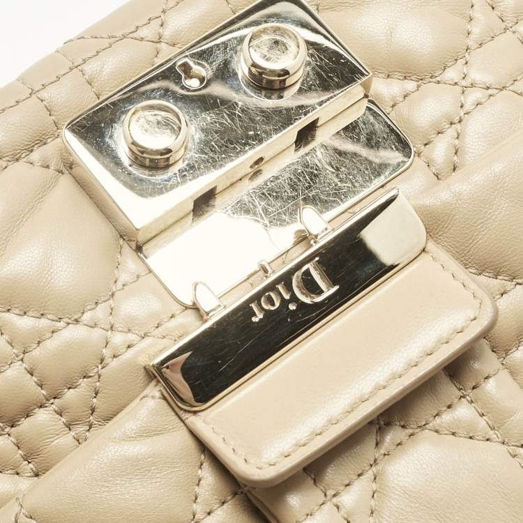 Pre Owned Dior Beige Cannage Leather Miss Dior Shoulder Bag