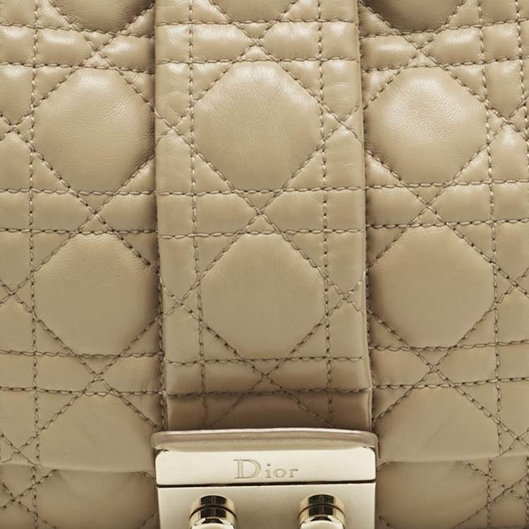 Pre Owned Dior Beige Cannage Leather Miss Dior Shoulder Bag