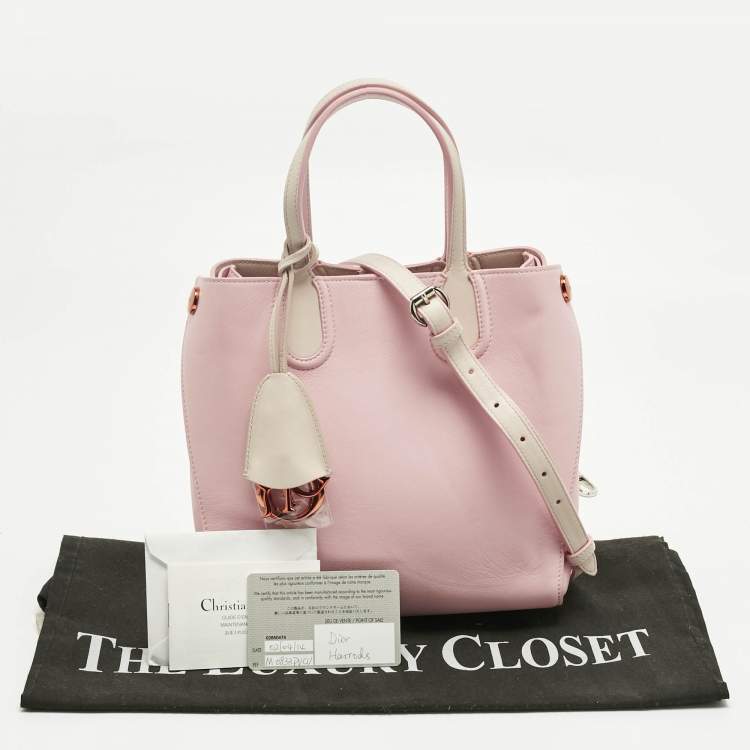 Pre Owned Dior Pink Leather Dior Addict Vertical Tote