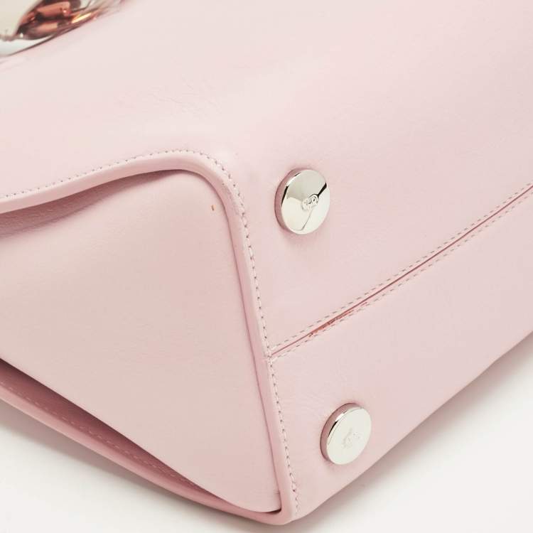 Pre Owned Dior Pink Leather Dior Addict Vertical Tote