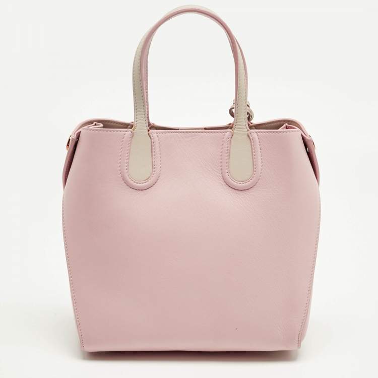 Pre Owned Dior Pink Leather Dior Addict Vertical Tote