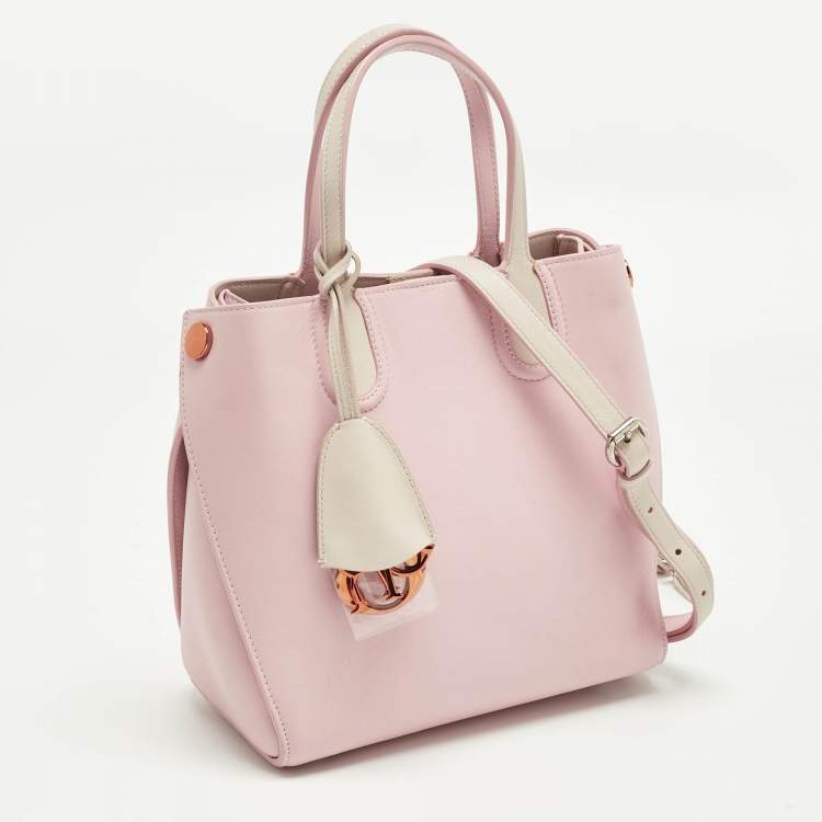 Pre Owned Dior Pink Leather Dior Addict Vertical Tote