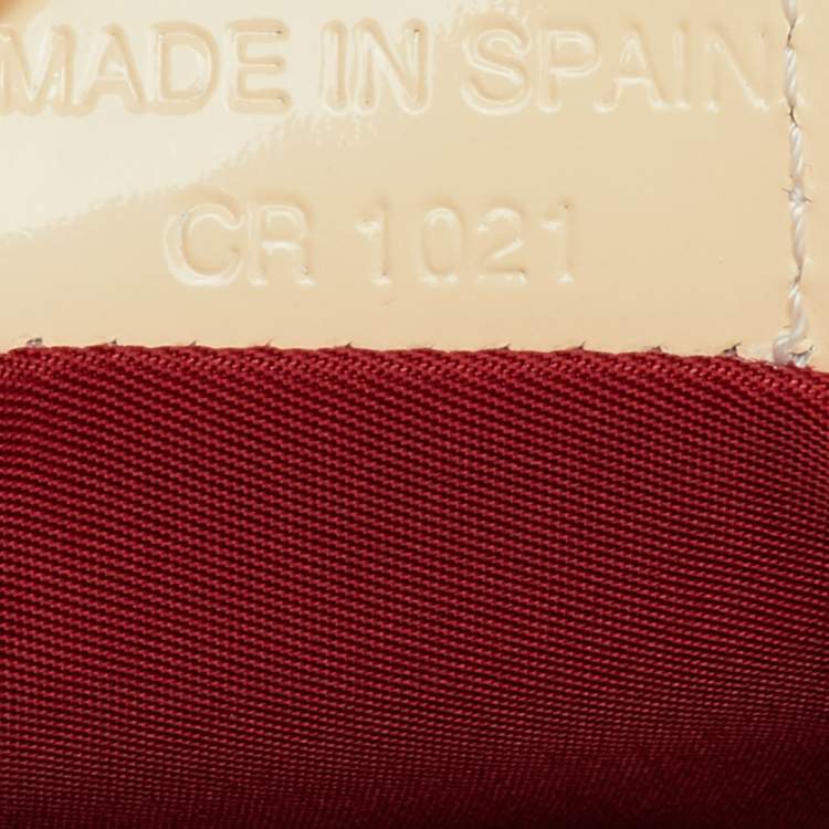 Pre Owned Dior Red/White Oblique Coated Canvas and Patent Leather Vintage Saddle Pochette
