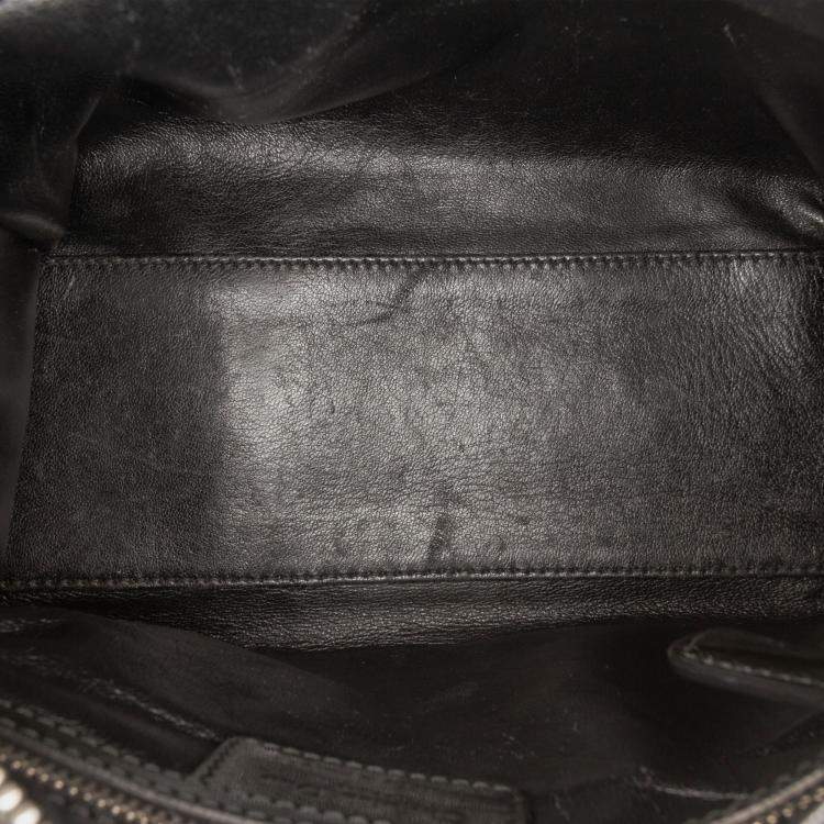 Pre Owned Dior Black Multicolor Medium Tweed Cannage Fringe Lady Dior