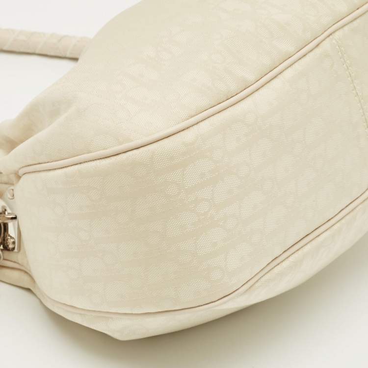 Pre Owned Dior Off White Diorissimo Nylon Lovely Hobo