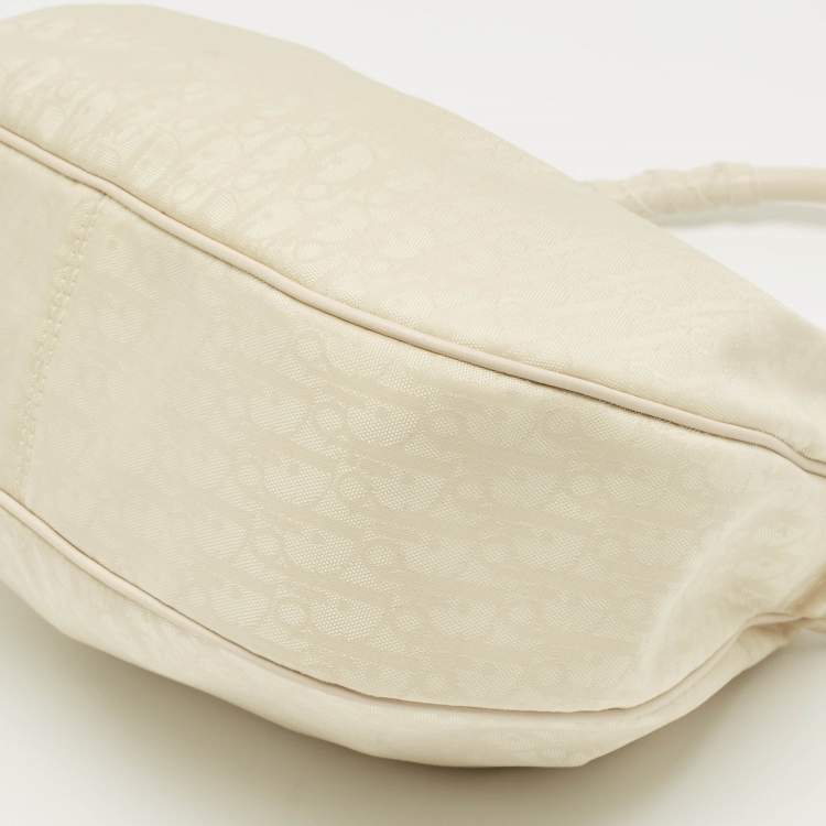 Pre Owned Dior Off White Diorissimo Nylon Lovely Hobo