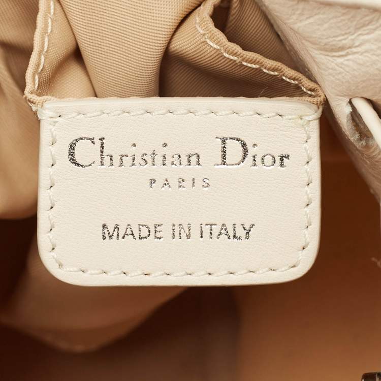 Pre Owned Dior Off White Diorissimo Nylon Lovely Hobo