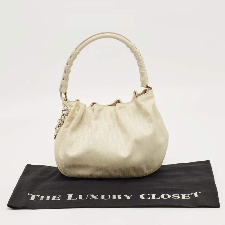 Pre Owned Dior Off White Diorissimo Nylon Lovely Hobo