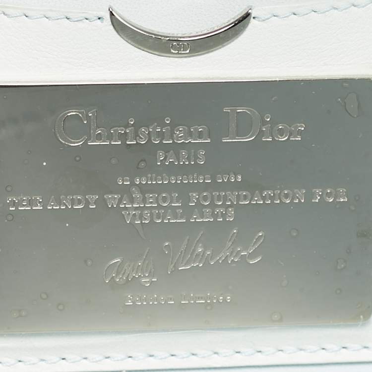 Pre Owned حقيبة كلتش ديور آندي وارول جلد أزرق فاتح