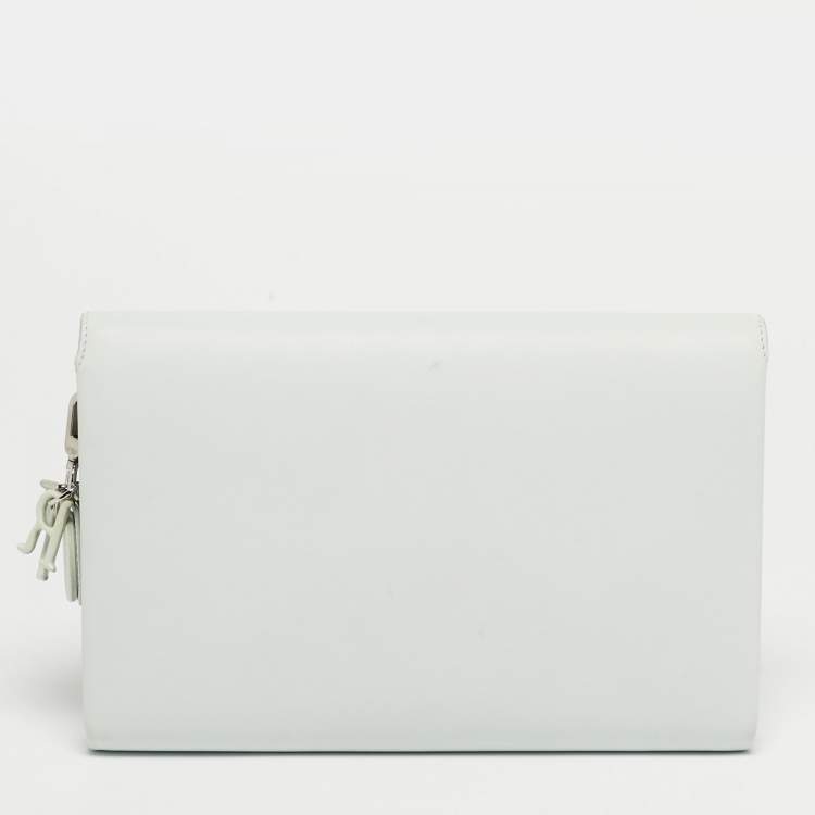 Pre Owned حقيبة كلتش ديور آندي وارول جلد أزرق فاتح