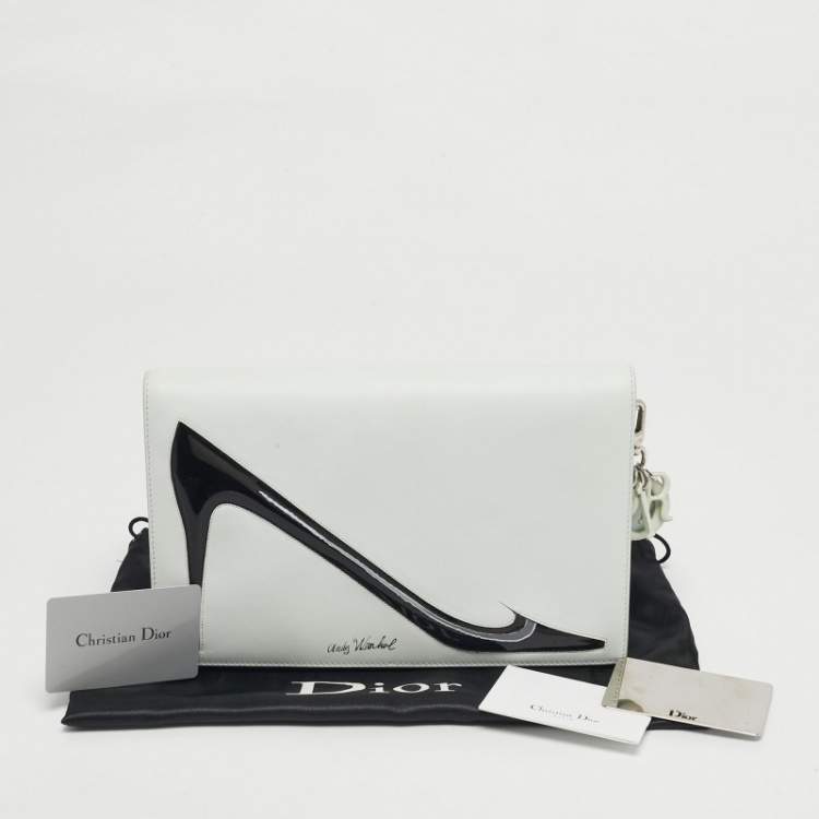 Pre Owned حقيبة كلتش ديور آندي وارول جلد أزرق فاتح