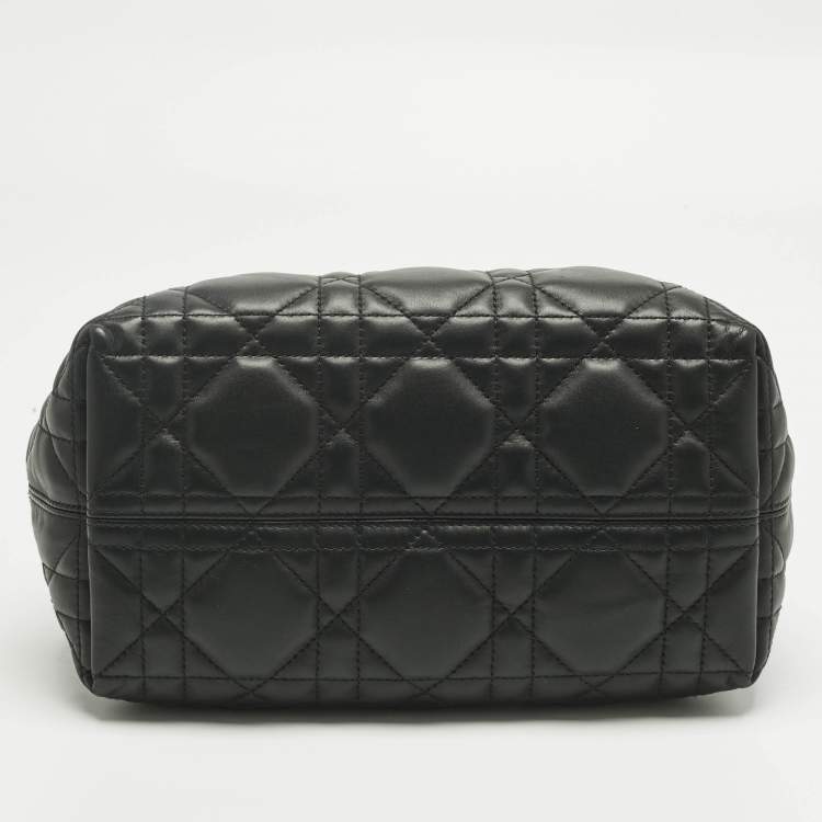 Pre Owned Dior Black Cannage Leather Small Toujours Tote