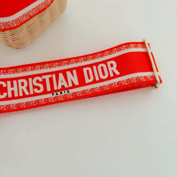 Pre Owned Christian Dior Orange Lady Dior Natural Wicker Medium Bag