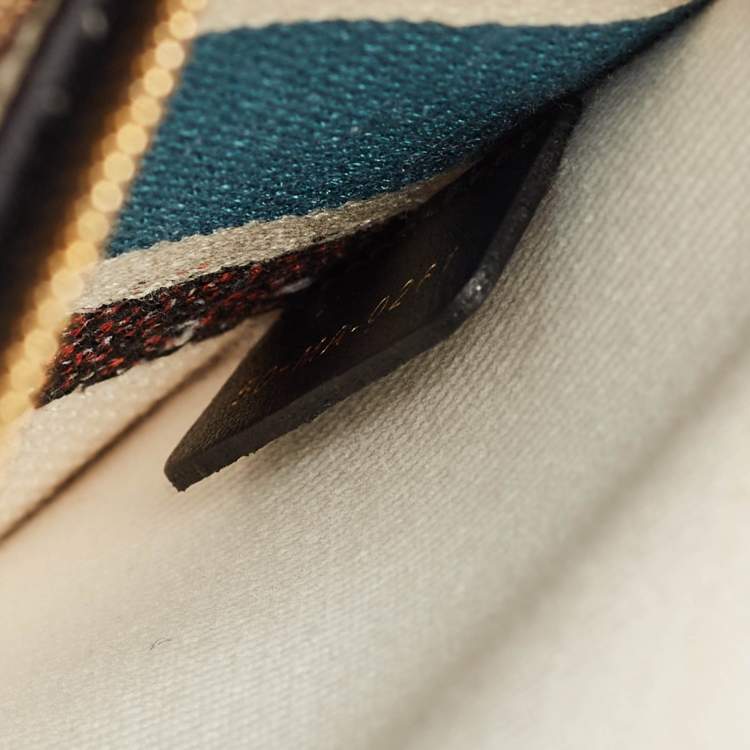 Pre Owned Dior Multicolor Floral Embroidered Canvas Medium Lady D-Lite Tote